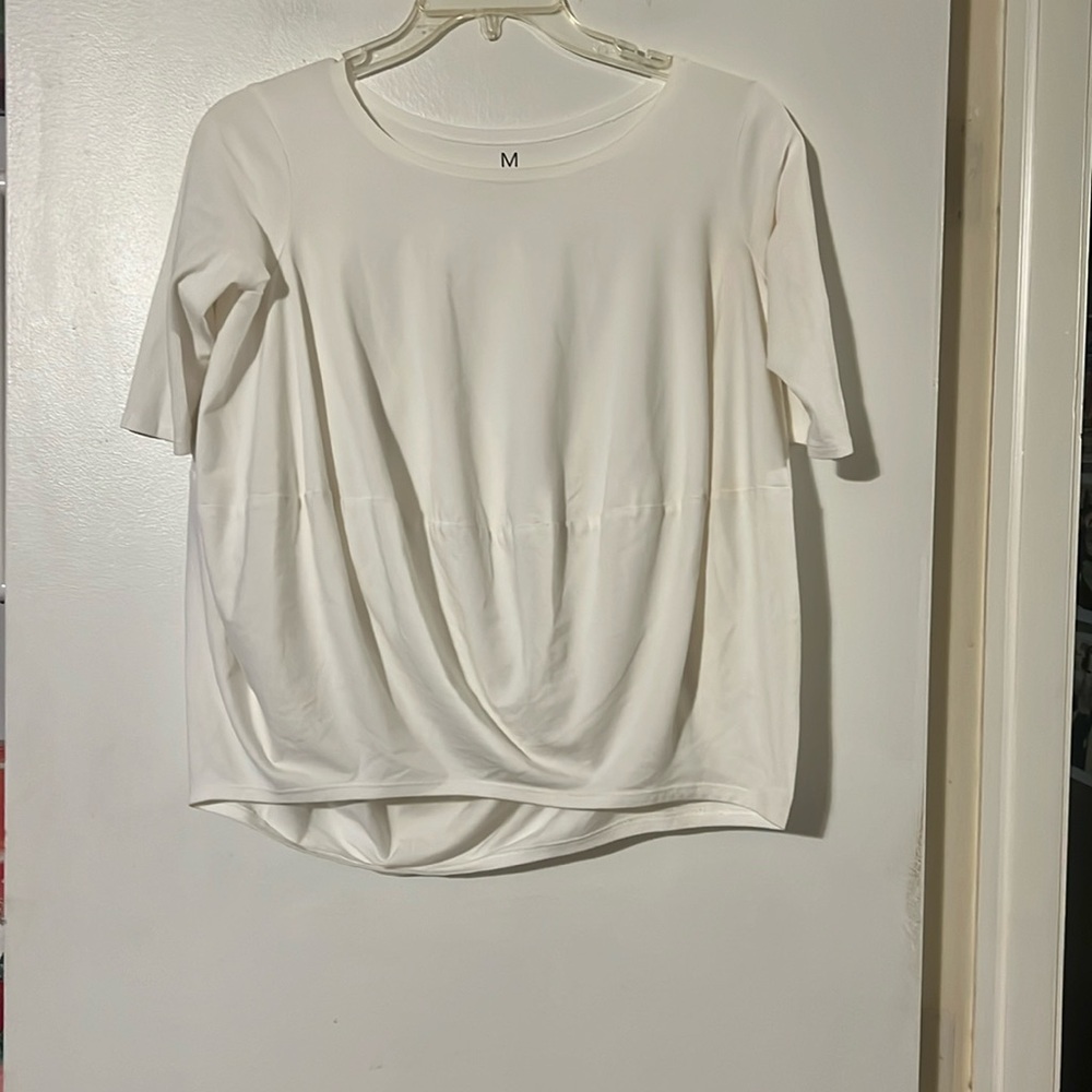 Matthildur white short sleeve drapey top